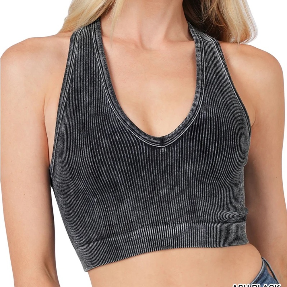 Ribbed Brami in Faded Black